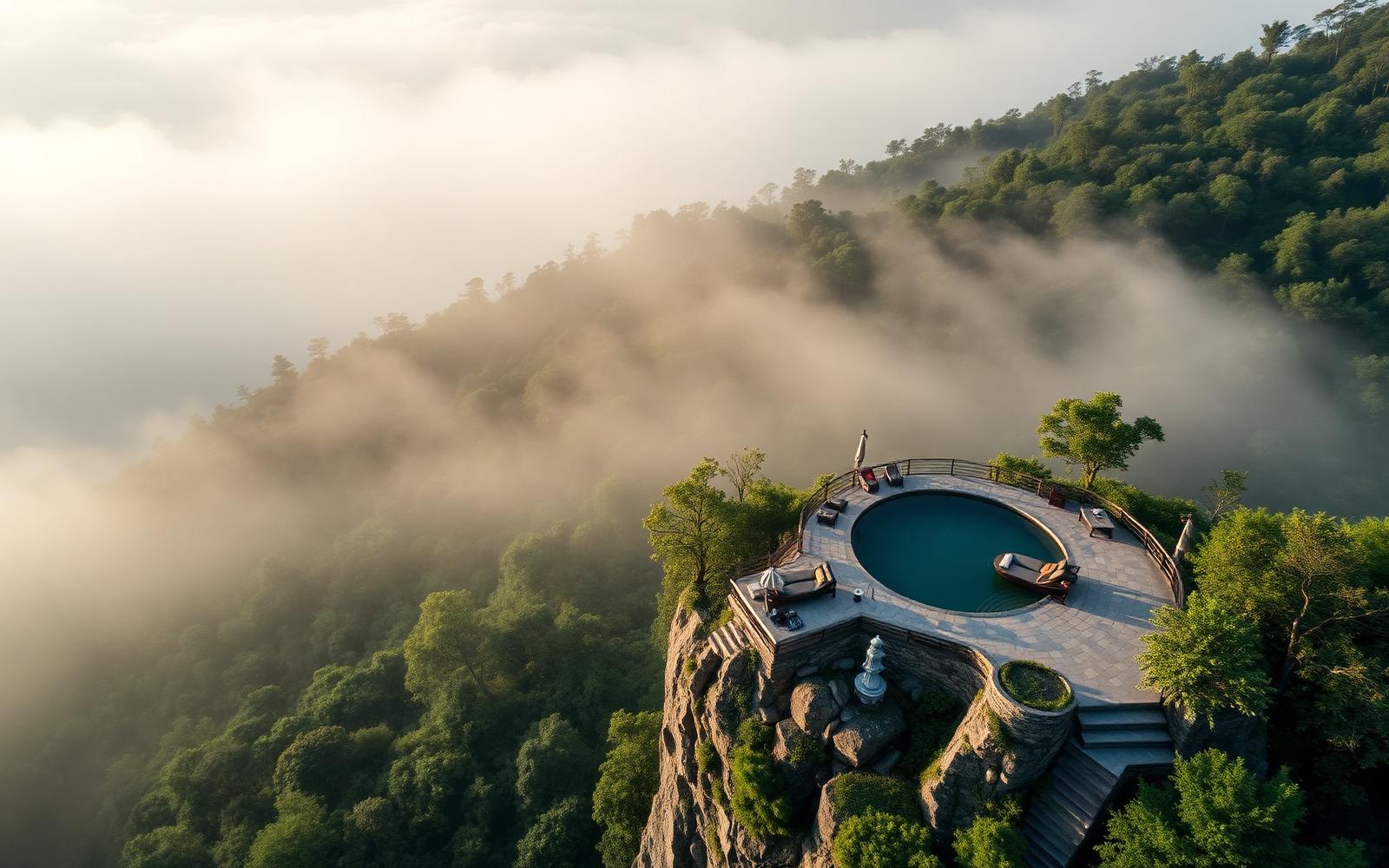 Wellness retreat aerial
